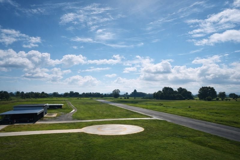Runway and hangars
